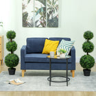 HOMCOM - Arbres topiaires boules artificiels 40 po en pot - vert - ensemble de 2-Comprend de la fausse herbe, de la mousse et un sol en ciment pour plus de réalisme 