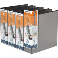 QuickFit Anneaux en D Pin-Lock, 4 po, à déclencheur unique, verrouillables, prévenant l'écartement  paquet de 4– Noir-3 Reliure À Anneaux