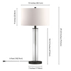 Hudson&Canal - Lampe de table Harlow de 74 cm de haut avec abat-jour en tissu, - Verre transparent/Bronze noirci/Blanc-Nettoyer avec un chiffon doux et sec, sans produits chimiques agressifs ni produits de nettoyage abrasifs