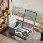 PawHut 13" H Wood Tortoise House - Grey-Suitable for small animals such as tortoise, lizard, snake, hamster and gerbil 