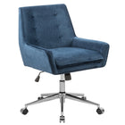 FurnitureR - Chaise de bureau capitonnée en tissu - Bleu-Recouvert de polyester texturé pour un look luxueux