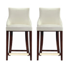 Manhattan Comfort Shubert 22.64" Modern Leatherette Upholstered Counter Stool - Ivory - 2 Pack-Modern Counter Stool with Backseat Perfect for Counter and Kitchen Use. Set of 2