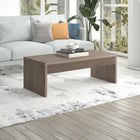 Hudson&Canal - Table basse rectangulaire Lawrence , 48 po de largeur, en chêne gris vieilli-Fini en chêne gris vieilli aspect bois