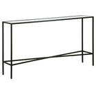 Hudson&Canal - Console Henley 55" de largeur avec plateau en verre - Bronze noirci-Un design industriel pour votre entrée, votre salon, votre bureau et plus encore