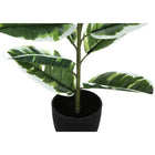 Monarch Specialties - Plante Artificielle - 27 po H - Caoutchouc - Mis En Pot - Touche Réelle - Feuilles Vertes - Pot Noir-Aucun assemblage requis: dimensions du produit: 21 po L x 20 po L x 26,5 po H