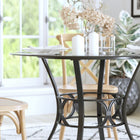 Flash Furniture - Table à manger Carlisle en verre ronde de 42 po avec cadre en métal noir-Taille du dessus: 42 po rond