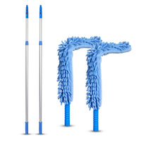 Gritt Commercial - Brosse flexible de 22 po - Manche en microfibre et chenille - Manche télescopique de 6 pi - Lot de 2-Les housses se lavent en machine