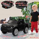Qaba 12V CHEVROLET Licensed Kids Ride on RC Car - Black-Parent remote control or manual control, three adjustable speeds from 0.8 to 2 mph (1.3-3.2 km/h) 