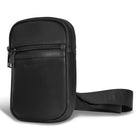 Champs - Onyx Sac Holster Bandoulière en Cuir - Noir-Poche frontale zippée