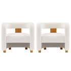 Manhattan Comfort - Amirah fauteuil d’appoint moderne en velours capitonné 28,94" - blanc - lot de 2-Chaise d’appoint moderne pour le salon