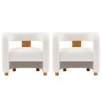 Manhattan Comfort - Amirah fauteuil d’appoint moderne en velours capitonné 28,94" - blanc - lot de 2-Chaise d’appoint moderne pour le salon