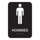 Cosco ADA Restroom Accessible Indoor Wall Sign - 6" x 9" - Black & White - French Text-The black and white design provides strong contrast for easy readability in a variety of indoor environments