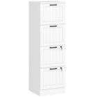 HOMCOM 4-Drawer Filing Cabinet with Lock - White-Four file drawers minimizes office clutter
