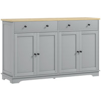HOMCOM 140" L Sideboard Buffet Cabinet with Storage - Grey-Ample storage keeps your house organized and clean