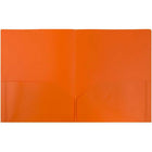 JAM Paper - Chemises POP en plastique à deux pochettes pour l'école - orange - Paquet de 6-Taille : 9,5 x 11,5 pouces | S'adapte facilement aux documents de 8,5" x 11"