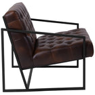 Flash Furniture HERCULES Madison Series Bomber Jacket LeatherSoft Tufted Lounge Chair-1" Square Tubular Frame