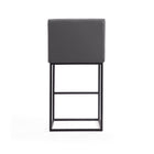 Manhattan Comfort - Tabouret de bar Ambassador 21" style milieu du siècle moderne, revêtement en similicuir gris et noir-Livré chez vous entièrement assemblé ! Aucun assemblage requis