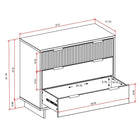Manhattan Comfort Granville 37.8" Modern Dresser - White-Horizontal Glam Drawer Handles Made of Streel with a Gold Finish.