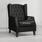 HOMCOM - Fauteuil d’appoint en similicuir avec pieds en bois - rembourrage épais pour salon - noir-La structure en panneaux multicouches assure une solidité fiable  
