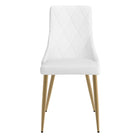 !nspire - Ensemble de 2 chaises d’appoint contemporaines en similicuir et métal, blanc-Coussin ferme en mousse de polyester