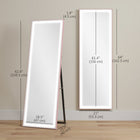 HOMCOM LED Full Length Mirror with Adjustable Lights - 21" W x 64" H - Pink-Can be used freestanding or wall-mounted, offering versatile placement for any room 