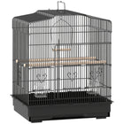 PawHut 23" H Small Bird Cage with Handle - Black-Bird enclosure with ample space for small birds such as finches and budgies 