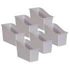 Teacher Created Resources - Corbeille à livres en plastique blanc, paquet de 6-Rangez des livres, des dossiers, des classeurs, des magazines, des cahiers et bien plus encore !