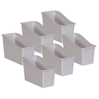 Teacher Created Resources - Corbeille à livres en plastique blanc, paquet de 6-Rangez des livres, des dossiers, des classeurs, des magazines, des cahiers et bien plus encore !