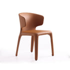 Manhattan Comfort - Lot de 2 chaises de salle à manger Conrad 52 cm style mid-century modern, revêtement en similicuir, coloris Saddle-Couture raffinée avec dossier profilé