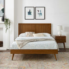 Modway - Alana Bois Lit à plateforme queen avec pieds écartés, Noyer-Rubberwood Legs