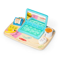 Melissa & Doug, Tableau d'activités en bois Bureau pour travailler et jouer, jouet sensoriel pour bébés et tout-petits -Tableau d'activité de bureau