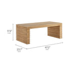 Modway Canto Rectangular Stacked Design Coffee Table - Weathered Oak-Sculptural Stacked Leg Design