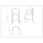 Manhattan Comfort - Ritz tabouret de comptoir 22" style milieu du siècle moderne, rembourré en similicuir - noir et noyer foncé - lot de 2-Revêtement en similicuir avec rembourrage en mousse