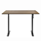 Ezywork - Bureau assis-debout réglable en hauteur manuellement - Structure noire / Plateau en bois foncé-Plateau de table d'une seule pièce 48" x 24" (120 cm x 60 cm)