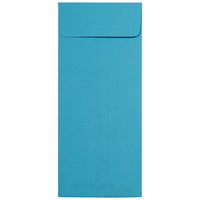 JAM Paper #12 Policy Envelopes, 4.75 x 11, Brite Hue Blue Recycled, 100 Pack (3156401g)-Blue