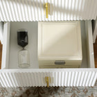 HOMCOM - Table de nuit avec pieds en métal - blanc-Assemblage requis 