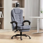 Vinsetto 7-Point Vibration Massage Office Chair with Footrest and Swivel Wheels - Grey-Take a break and stretch out with a 155° recline angle