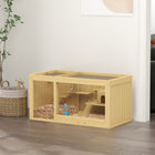 PawHut - Grande Cage à Hamster en Bois avec Bac Amovible, Balançoires et Échelle-Équipé d'une bascule et d'une cabane pour l'exercice et les cachettes