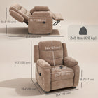 HOMCOM Power Massage Recliner with Quiet Motor - Brown-Recline control remote includes two memory buttons and a USB charging for convenience