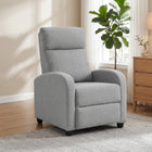 HOMCOM Push Back Recliner with Padded Seat for Home Theater - Light Grey-Breathable and low-maintenance linen-look fabric ensures a comfortable experience
