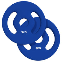 Soozier 6.6 lb Weight Plates with Easy-Grip Handles - Set of 2-Set includes two 6.6 lb (3kg) plates, totaling 13lbs (6kg) for versatile workouts