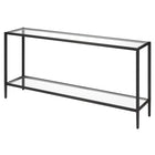 Hudson&Canal - Console Hera 64" de largeur avec étagère en verre - Bronze noirci-Le dessus a une capacité de poids de 45 lb, l'étagère peut supporter 25 lb