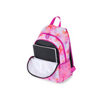 Bondstreet 15.6" Kids Laptop Backpack - Pink Tie Dye Print-A front zippered pocket for quick access to small items