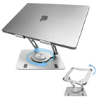 Uncaged Ergonomics RISE Swivel Adjustable Laptop & Phone Stand Riser Bundle - Silver-Laptop stand cools laptop by dissipating heat.