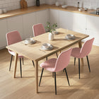 HOMCOM - Chaises de salle à manger avec pieds en métal pour cuisine - rose - lot de 4-Structure en acier avec revêtement en poudre assurant durabilité et solidité 