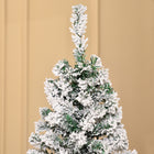 HOMCOM 6' Pre-Lit Snow-Flocked Christmas Tree - Green-The branches are flame retardant for added safety