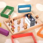 TickiT - Petit plateau miroir en bois-Lavable, portable et rangeable : ce miroir pour enfants est léger et lavable. Son design compact s'adapte facilement aux étagères, sous les lits ou contre les murs
