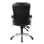 TygerClaw – Fauteuil de bureau en cuir à dossier élevé, 25,6 x 15 x 31,5 po, noir-Déplacez-vous facilement avec des roulettes silencieuses qui protègent vos sols