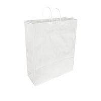 Eddie's - Sacs à provision en papier recycle - 16 po x 6 po x 19 po - Blanc - Paquet de 100-Nos sacs cabas en papier blanc ont un grammage de 120 g/m2