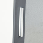 Kleankin - armoire de salle de bain 75 po de haut avec deux placards et portes en verre mat - blanc et gris-Couleur : blanc, gris foncé 
